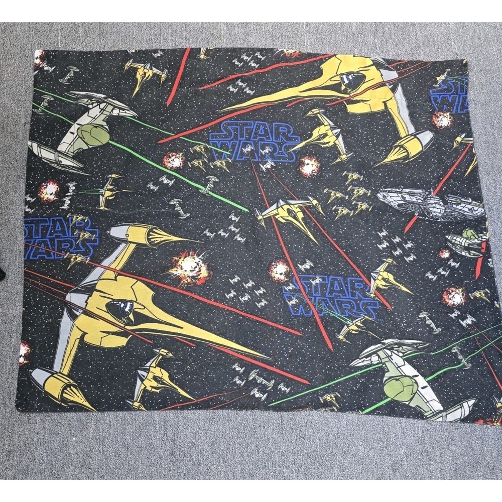 Vintage Star Wars TPM Naboo Space Battle Pillow Sham Standard Size
